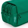 Colepack23 - Estuche Triple De 3 Cremalleras Con Material Escolar Incluido. Verde