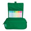 Colepack23 - Estuche Triple De 3 Cremalleras Con Material Escolar Incluido. Verde