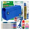 Colepack Bitsbobs - Estuche Escolar Cuádruple De 4 Cremalleras Y Material Incluido. Azul