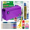 Colepack Bitsbobs - Estuche Escolar Cuádruple De 4 Cremalleras Y Material Incluido. Violet