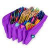 Colepack Bitsbobs - Estuche Escolar Cuádruple De 4 Cremalleras Y Material Incluido. Violet