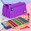 Colepack Bitsbobs - Estuche Escolar Cuádruple De 4 Cremalleras Y Material Incluido. Violet