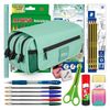 Colepack Kūru 2022 - Estuche Triple De 3 Cremalleras Con Material Escolar Incluido. Menta