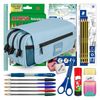 Colepack Kūru 2022 - Estuche Triple De 3 Cremalleras Con Material Escolar Incluido. Azul