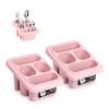 Plastic Forte Square - Set De 2 Escurridores De Cubiertos Con 4 Compartimentos. Rosa