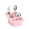 Plastic Forte Square - Set De 2 Escurridores De Cubiertos Con 4 Compartimentos. Rosa