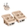 Plastic Forte Square - Set De 2 Escurridores De Cubiertos Con 4 Compartimentos. Marron