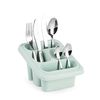 Plastic Forte Square - Set De 2 Escurridores De Cubiertos Con 4 Compartimentos. Verde