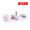 Plastic Forte - Set De 4 Bandejas Organizadoras Transparentes Para Cajones. Ideal Baño