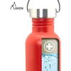 Laken Basic Steel Vintage - Botella De Agua 0.75l En Acero Inoxidable Con Asa. Rojo