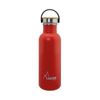 Laken Basic Steel Bambú - Botella De Agua 0.75l En Acero Inoxidable Con Asa. Rojo