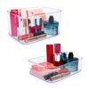 Plastic Forte - Set De 2 Organizadores De Cosmética Rectangulares. Transparentes