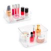 Plastic Forte - Set De 2 Organizadores De Cosmética Rectangulares. Transparentes