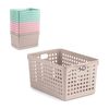 Plastic Forte Atlas - Set De 4 Cestas Multiusos De Ordenación Rectangulares Nº 2. Rosa