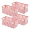 Plastic Forte Atlas - Set De 4 Cestas Multiusos De Ordenación Rectangulares Nº 1. Rosa