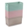 Plastic Forte Atlas - Set De 4 Cestas Multiusos De Ordenación Rectangulares Nº 1. Rosa