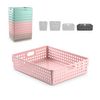 Plastic Forte Atlas - Set De 4 Cestas Multiusos De Ordenación Rectangulares  Nº 4. Rosa con Ofertas en Carrefour