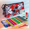 Colepack Minnie - Estuche Triple De 2 Cremalleras Con Material Escolar. Lashes