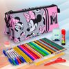 Colepack Minnie - Estuche Triple De 2 Cremalleras Con Material Escolar. Ribbons