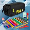 Grafoplás Fluor - Estuche Portatodo Triple Con Solapa Para Material Escolar. Amarillo