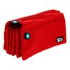 Grafoplás - Estuche Portatodo Cuádruple De Alta Capacidad Para Material Escolar. Rojo