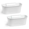 Plastic Forte - Lote De 2 Cestas Recogedoras Para Cocina Multiusos Colgantes. Blanco