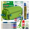 Colepack Bitsbobs - Estuche Triple De 3 Cremalleras Con Material Escolar Incluido. Verde