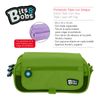 Colepack Bitsbobs - Estuche Triple De 3 Cremalleras Con Material Escolar Incluido. Verde