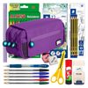 Colepack Bitsbobs - Estuche Triple De 3 Cremalleras Con Material Escolar Incluido. Violeta