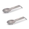 Plastic Forte - Juego De 2 Reposa Cucharas De Cocina Con Mango Antideslizante. Plata