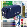 Colepack Milan - Estuche Triple De 3 Cremalleras Y Material Escolar Incluido. Azul 1918