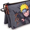 Naruto Shurike - Estuche Escolar Triple Portatodo Con 2 Cremalleras. Gris
