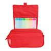 Colepack Pro - Estuche Triple De 3 Cremalleras Con Material Escolar Incluido. Rojo Coral