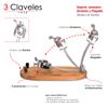 3 Claveles - Kit Soporte Jamonero Plegable En Bambú Y Cuchillos Jamoneros Con Chaira