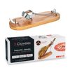 3 Claveles - Kit Soporte Jamonero Plegable En Bambú Y Cuchillos Jamoneros Con Chaira