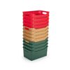 Plastic Forte Nature - Cesta Ordenación Rectangular 6l Ideal Navidad. Granate