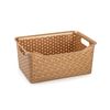 Plastic Forte Nature - Cesta Ordenación Rectangular 6l Ideal Navidad. Dorado