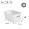 Tatay Baobab - Set 3 Cajas Organizadoras Medianas Con Tapa En Plástico Pp05. Blanco Pergam