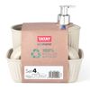 Tatay Baobab - Set Organización Baño De 4 Piezas En Plástico Reciclado. Beige