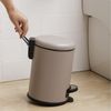 Tatay Nordic - Cubo De Baño Con Pedal Y Cubeta Interior Extraíble 3l, Taupé