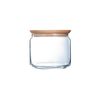 Luminarc Pure Jar - Bote Hermético Redondo De 0.5l En Vidrio Con Tapa De Madera