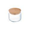 Luminarc Pure Jar - Bote Hermético Redondo De 0.5l En Vidrio Con Tapa De Madera