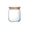 Luminarc Pure Jar - Bote Hermético Redondo De 0.75l En Vidrio Con Tapa De Madera