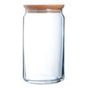 Luminarc Pure Jar - Bote Hermético Redondo De 2l En Vidrio Con Tapa De Madera