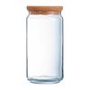 Luminarc Pure Jar - Bote Hermético Redondo De 1.5l En Vidrio Con Tapa De Corcho