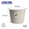 Plastiken Nature - Capazo Flexible De 42l Multiusos Redondo Con Asas. Rosa