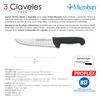 3 Claveles Proflex - Cuchillo Profesional Carnicero Alveolado 20 Cm Microban. Negro