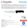 3 Claveles Proflex - Cuchillo Profesional Carnicero Ancho 26 Cm Microban. Negro
