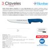 3 Claveles Proflex - Cuchillo Profesional Carnicero Ancho 26 Cm Microban. Azul