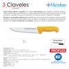 3 Claveles Proflex - Cuchillo Profesional Carnicero Ancho 24 Cm Microban. Amarillo